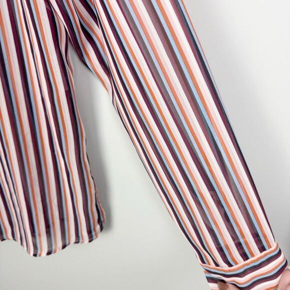 WILD FABLE | Vertical Stripe Semi Sheer Long Sleeve Button Top Women’s Size XXL - Picture 5 of 11